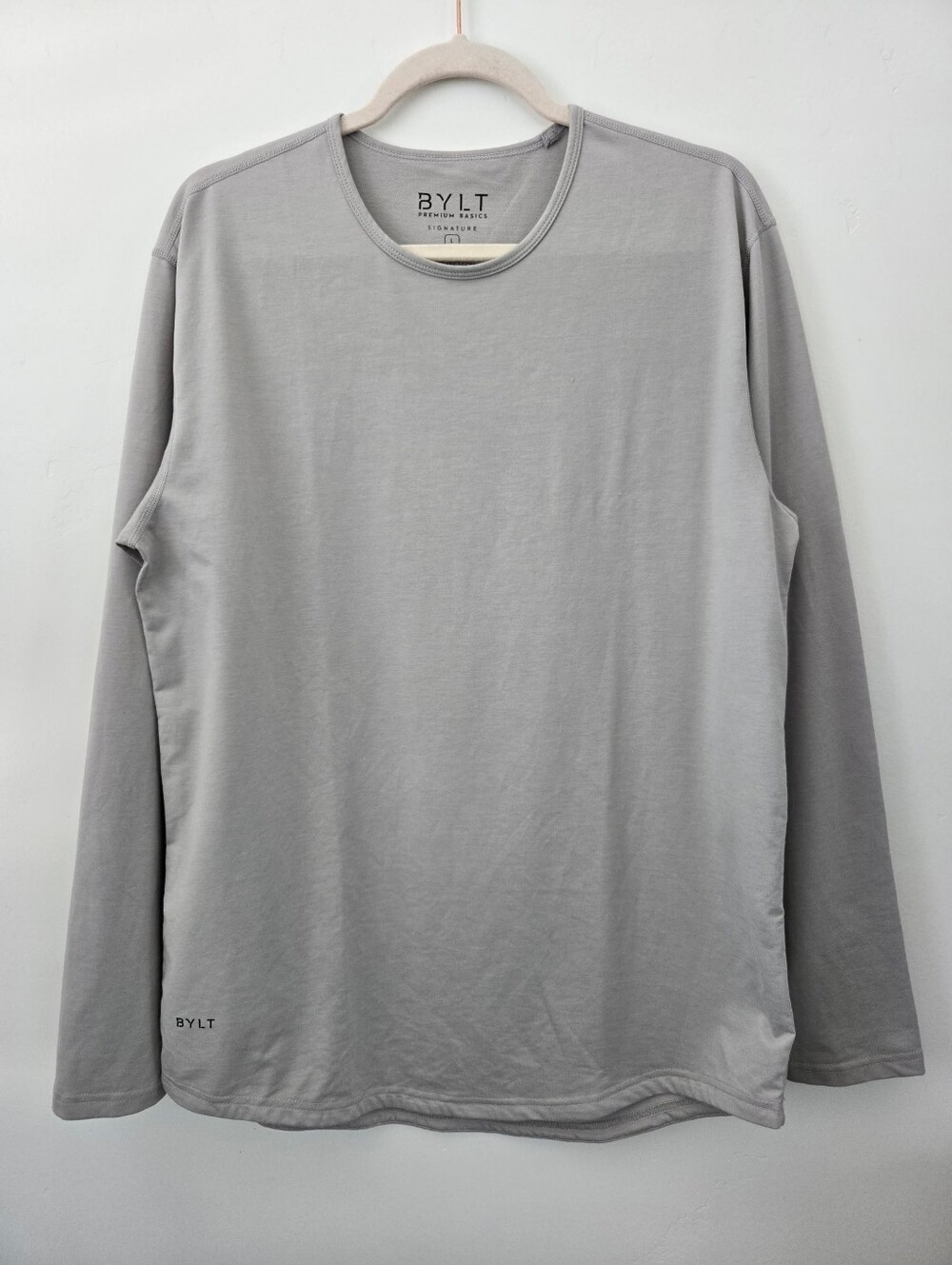 BYLT Premium Basics Signature Long Sleeve. Grey. Size Large.